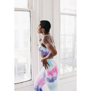 MAXXIUM High Waist Tie-Dye Leggings Scrunch Butt Seamless Tie-Dye XL Purple